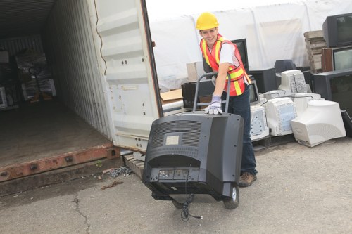 Garden waste and wood separated for recycling at an urban clearance site