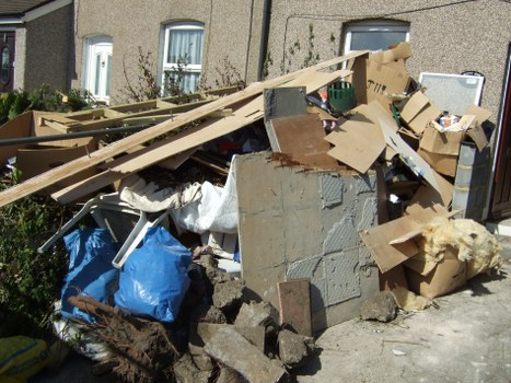 Pile of assorted builders waste materials ready for clearance